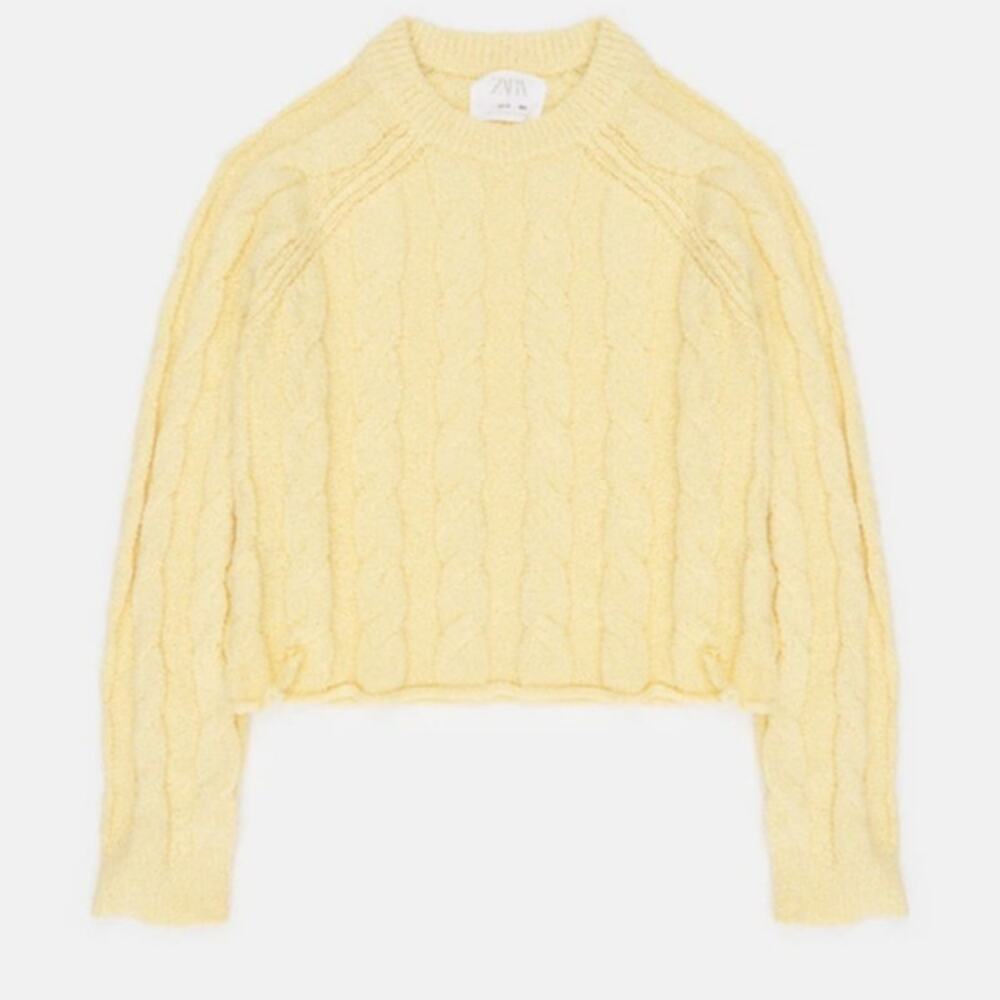 Zara Kids Cable Knit Sweater in YELLOW (13-14Y)